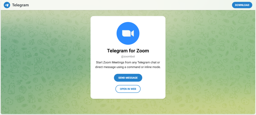 Join a Zoom meeting straight from Telegram bot.